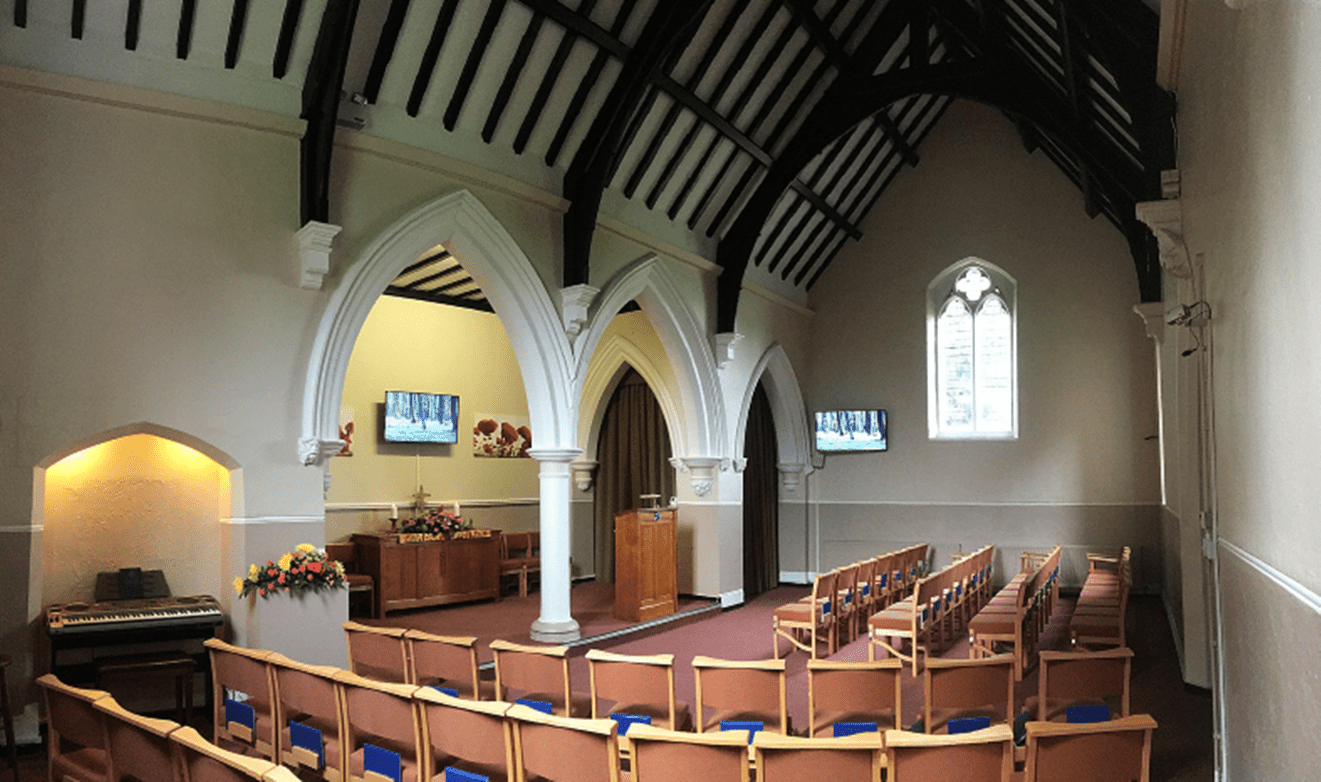 A view inside Skipton Crematorium