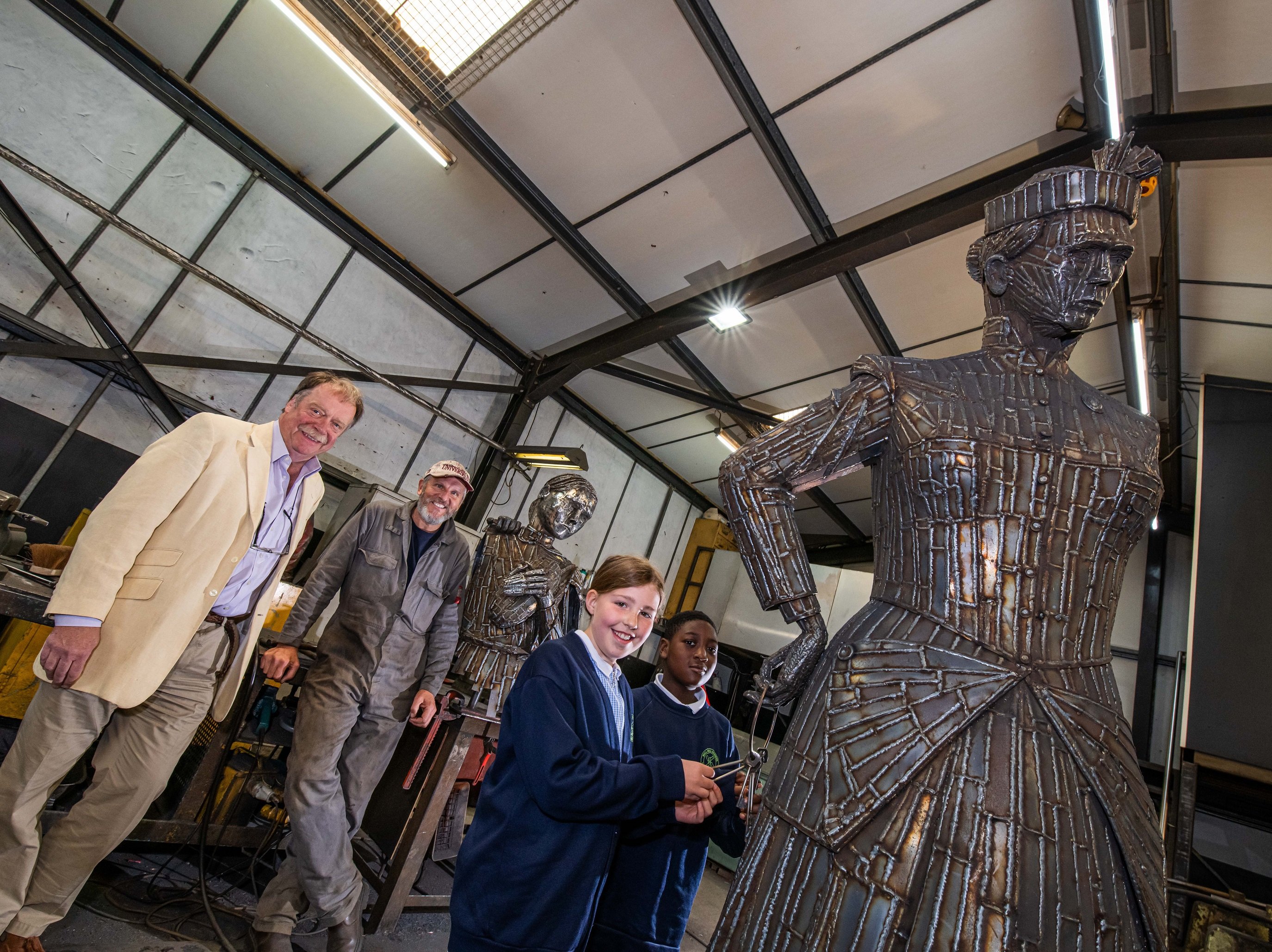 Nine-year-old Millie Donnelly and Arnold Nanor, aged 10, are pictured checking progress on the ‘Ballad of Sophia’ .