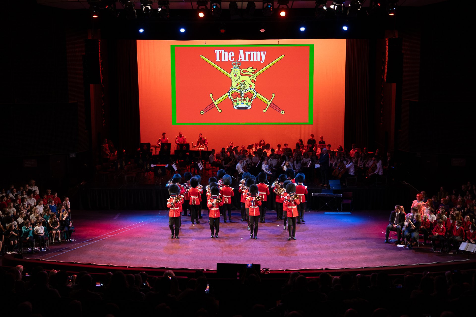 The young musicians were joined by one of the oldest and most famous military bands in the world, the Regimental Band of the Grenadier Guards.