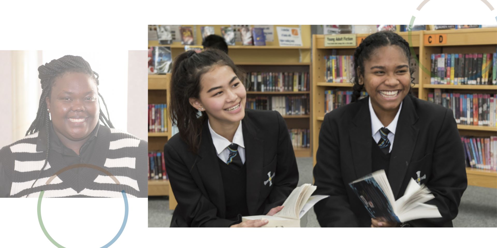 School children behind a desk