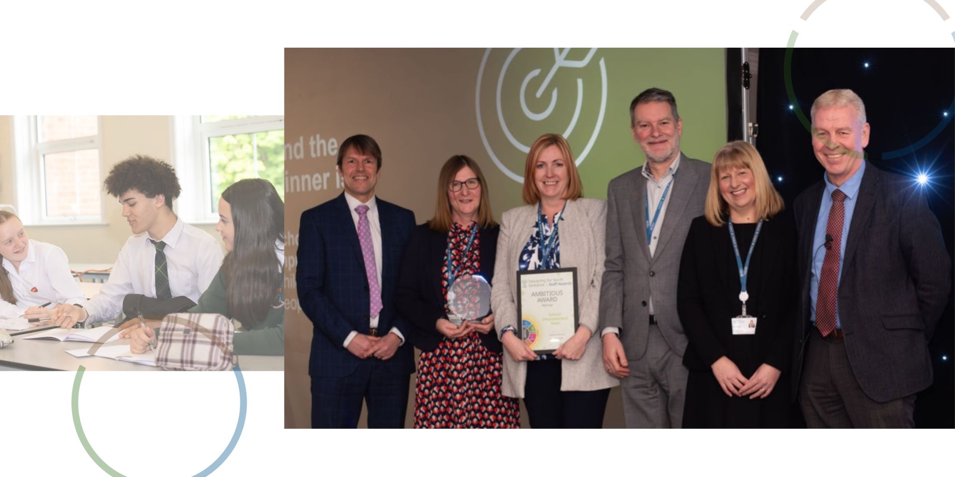 Council staff accepting an award