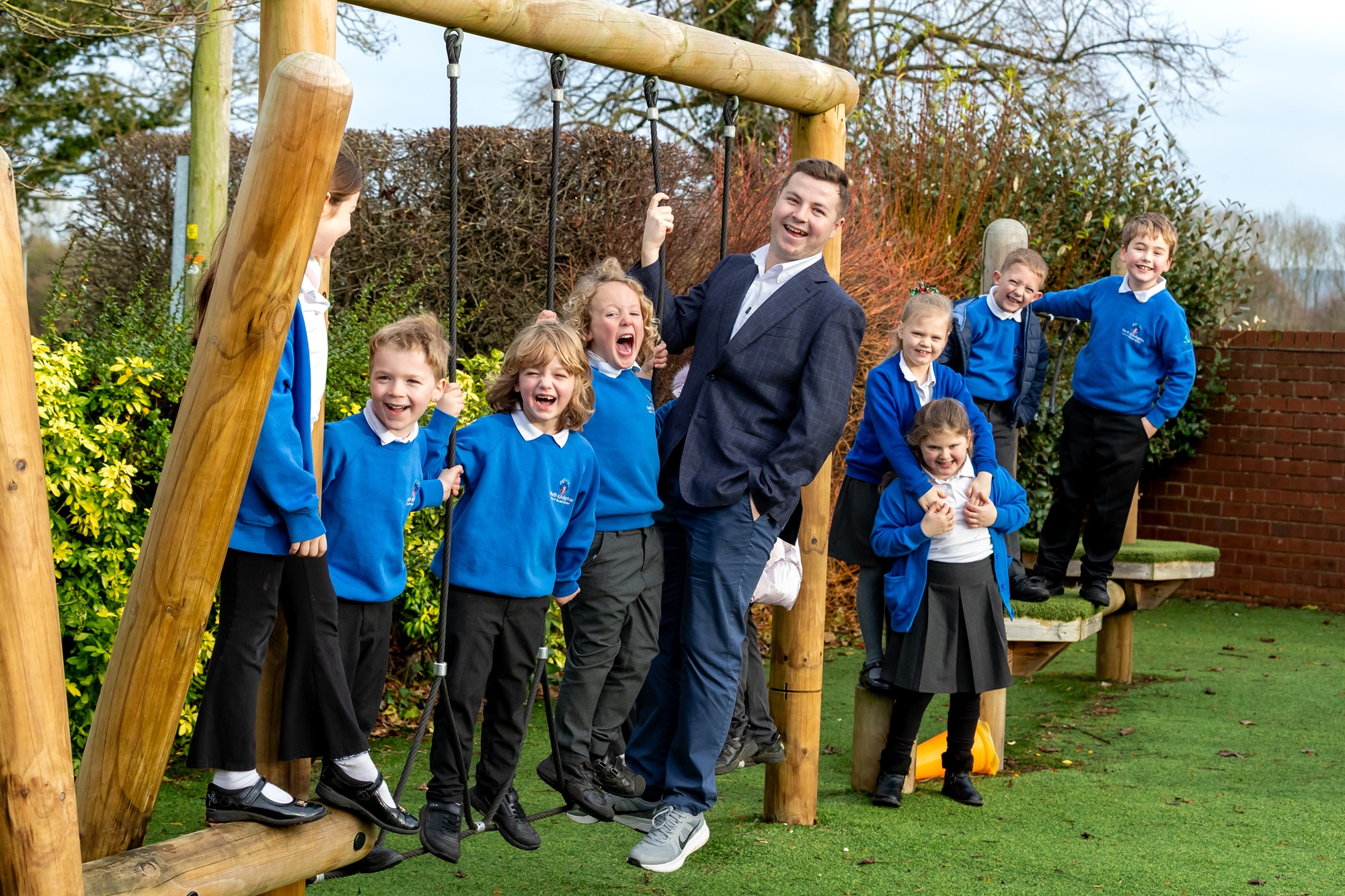 Ben McAuley with Children