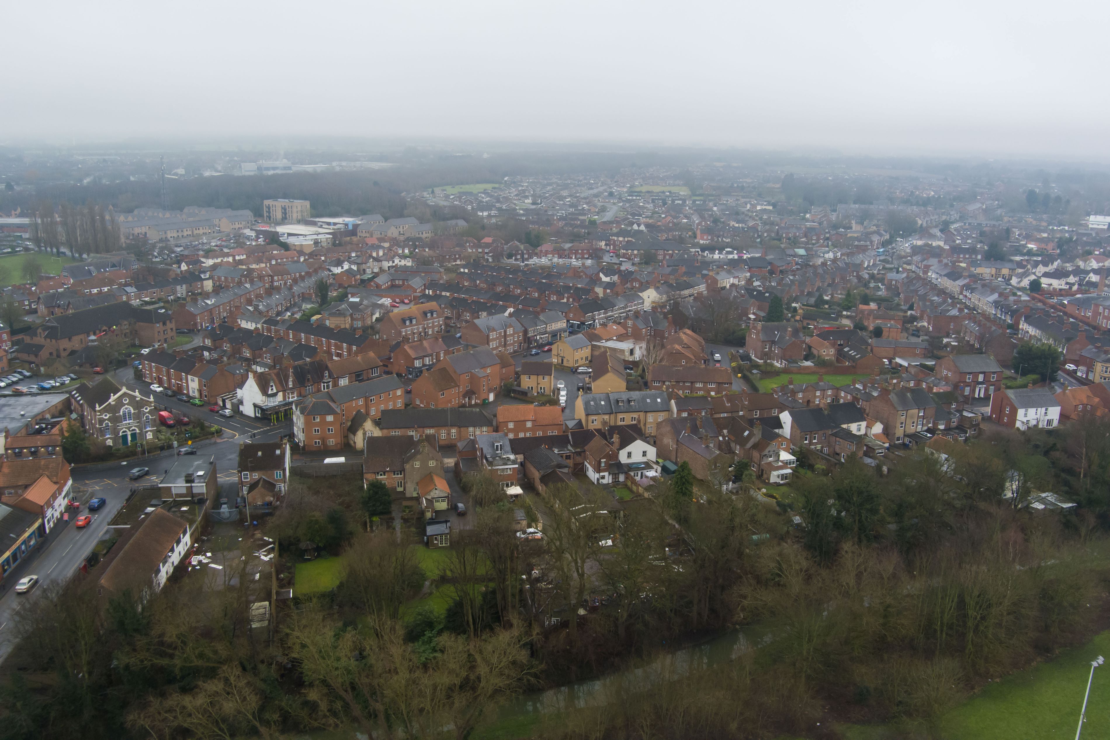 An aerial view of Selby