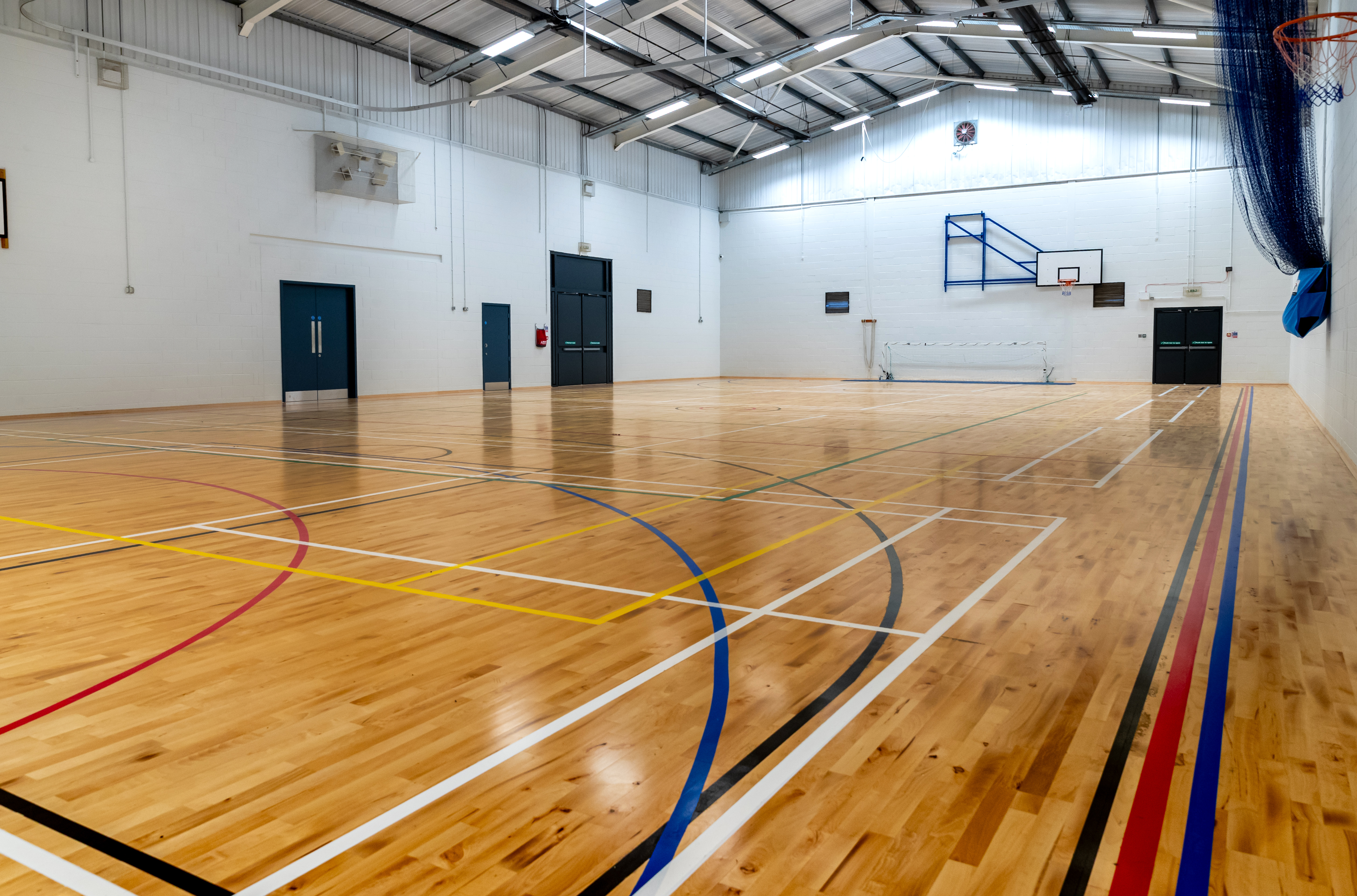 Inside the sports hall at Ripon Leisure and Wellbeing Hub