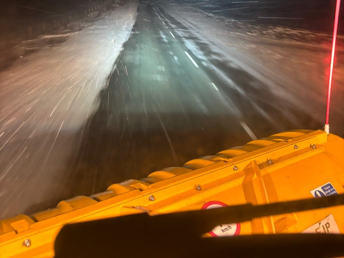 View from a gritter wagon