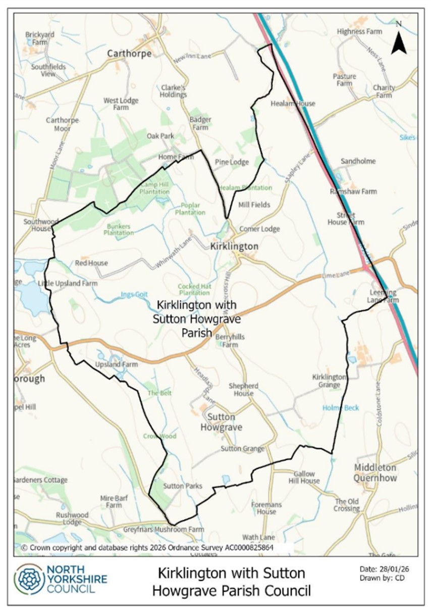 Proposed map for Kirklington with Sutton Howgrave stage 2