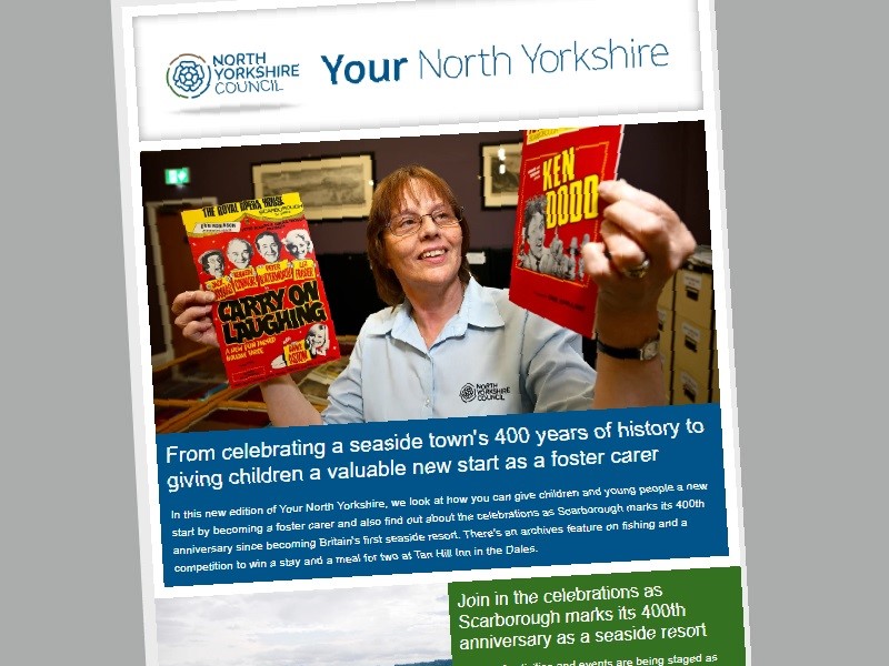Decorative image: screengrab from the current edition of Your North Yorkshire email newsletter.