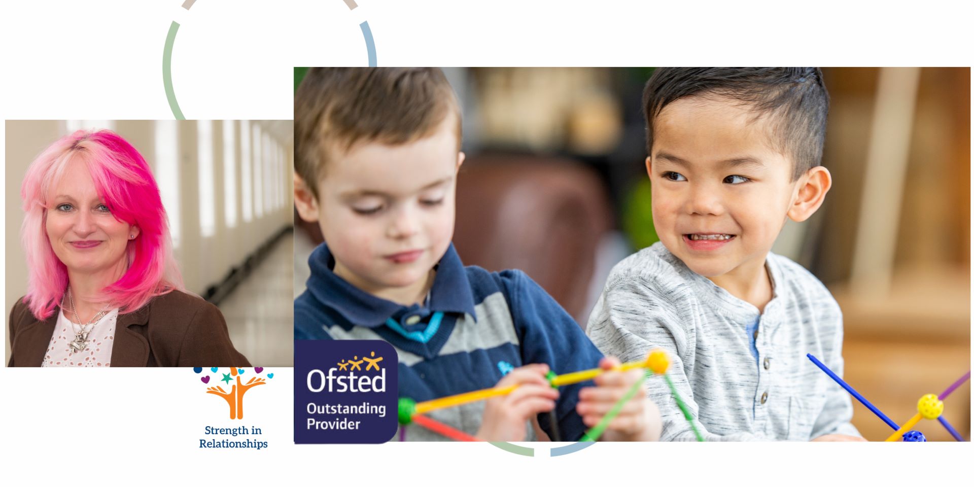 Decorative image only: a montage of children