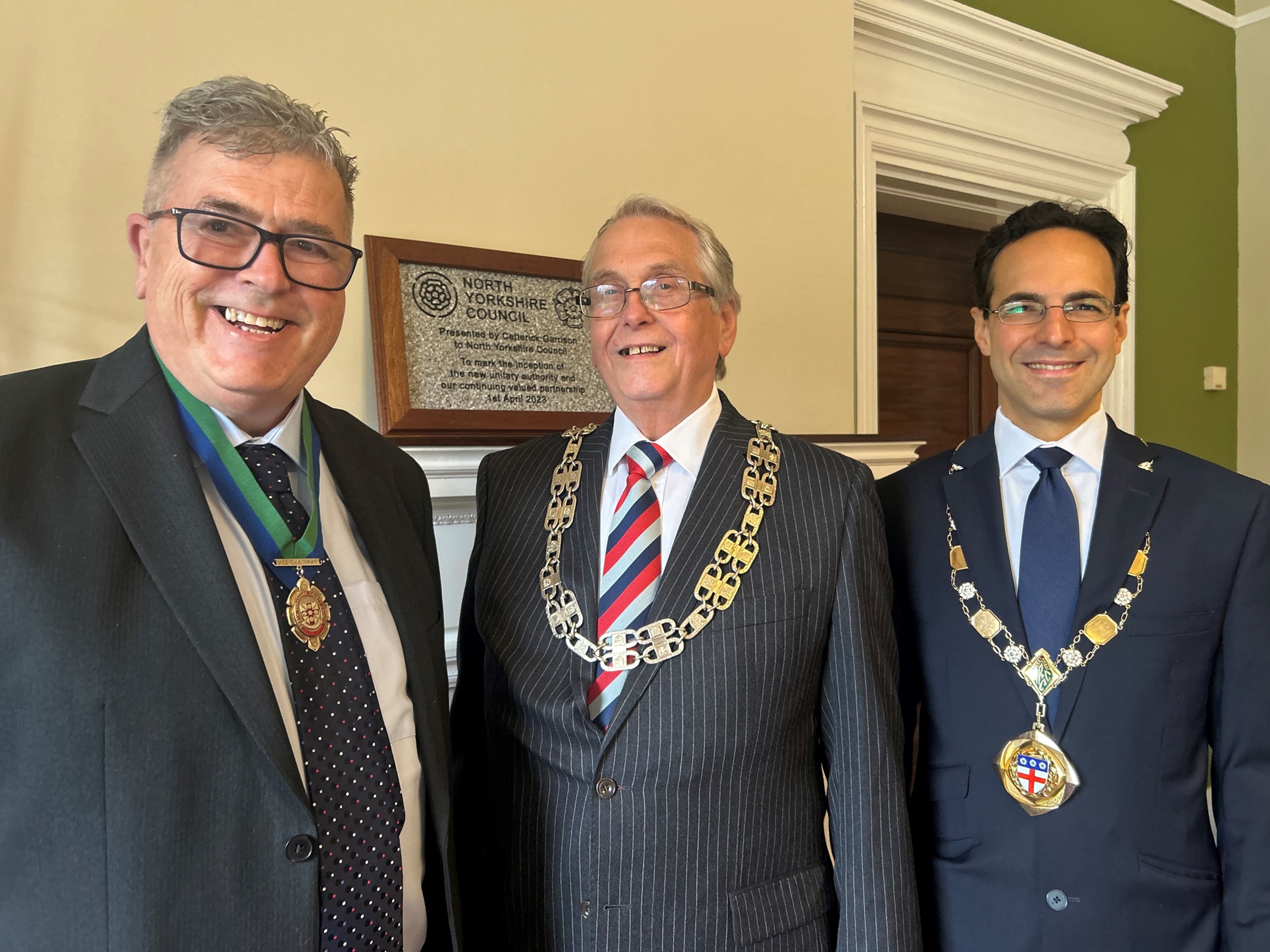 New council chair Cllr David Chance with Cllr John Ritchie and Cllr George Jabbour