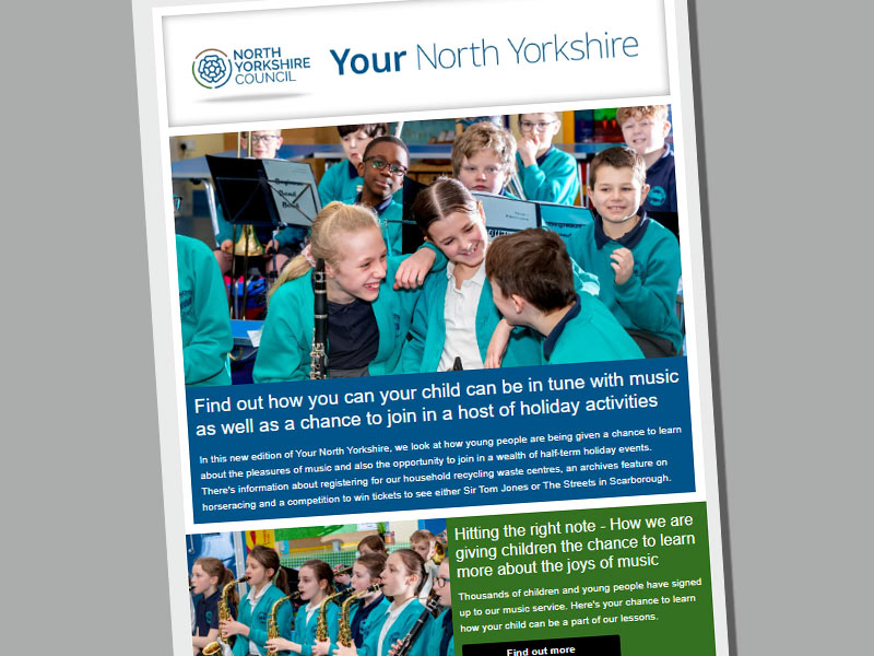 A screenshot of the June email of Your North Yorkshire