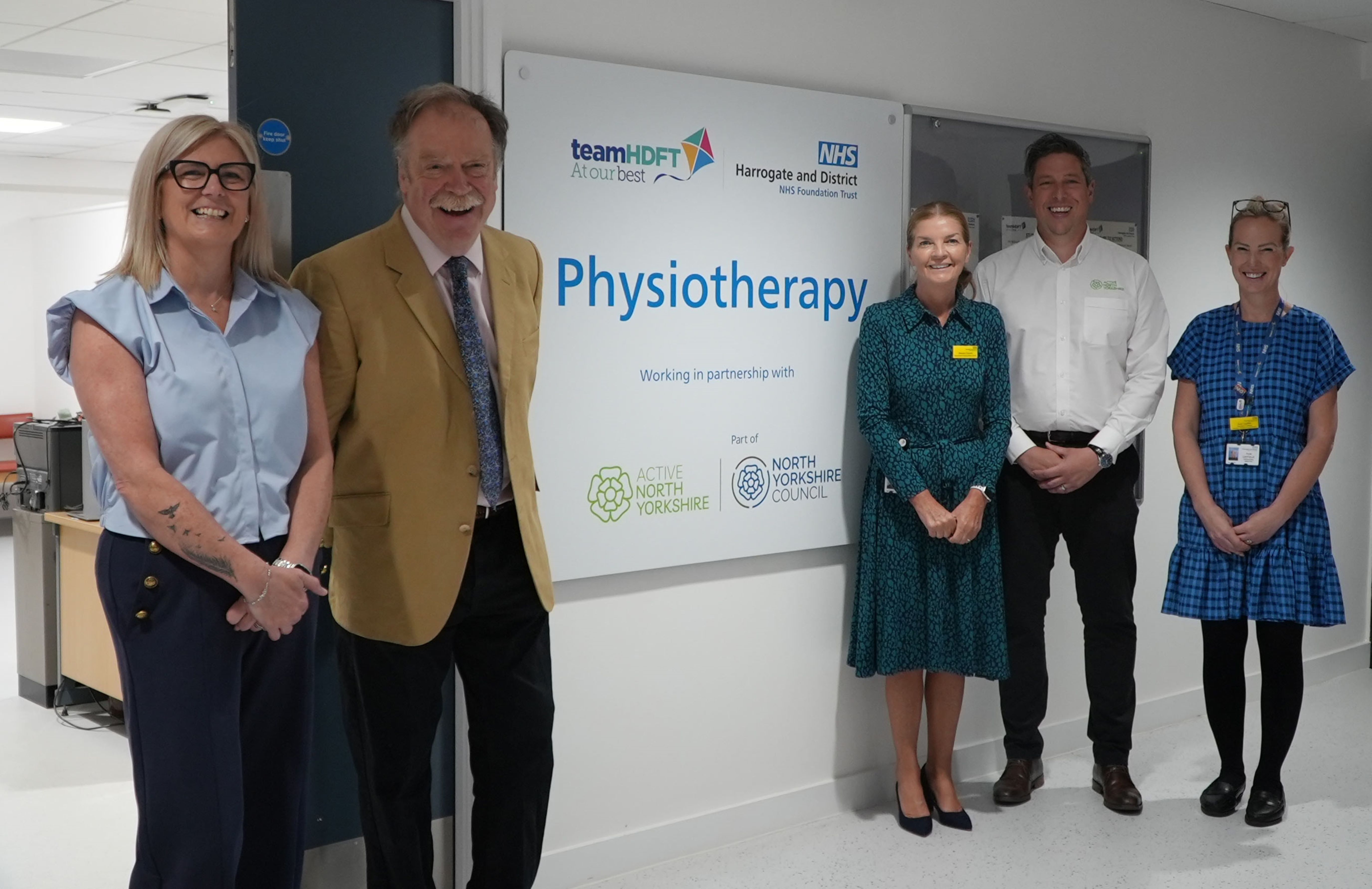 From left, ANY health and wellbeing service manager Joanne Bogan, Cllr Simon Myers, the director of nursing, midwifery and allied health professionals at the Harrogate and District NHS Foundation Trust (HDFT) Breeda Columb, ANY strategic development manager Chris Mason, and the operational director for planned surgical and children’s care directorate at HDFT Sam Layfield.