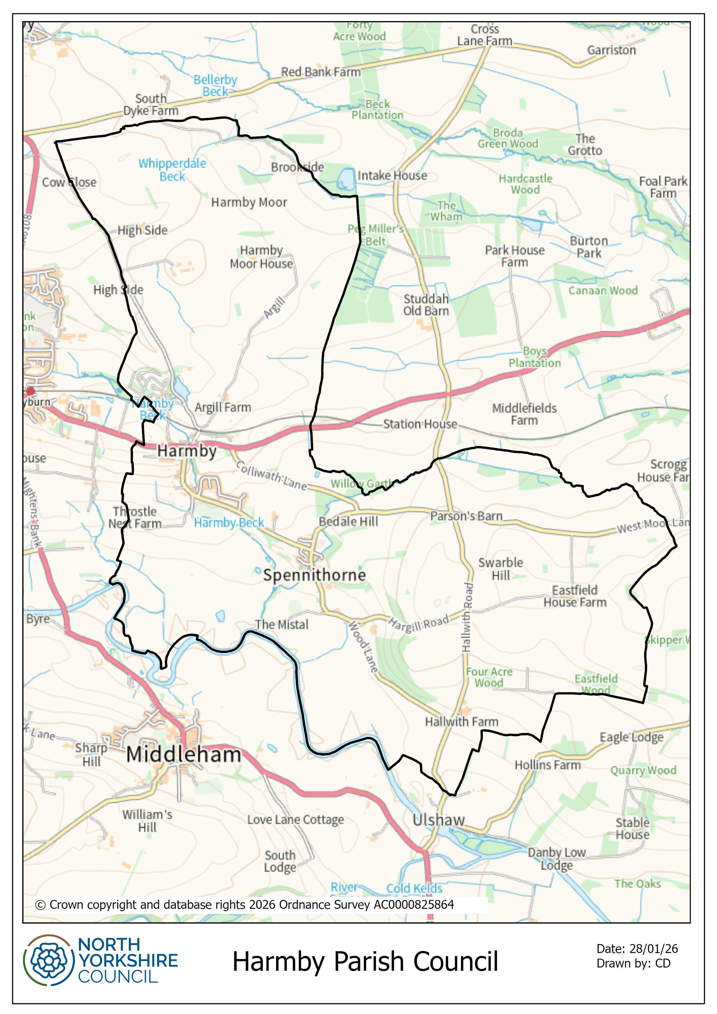 Map of Spennithorne