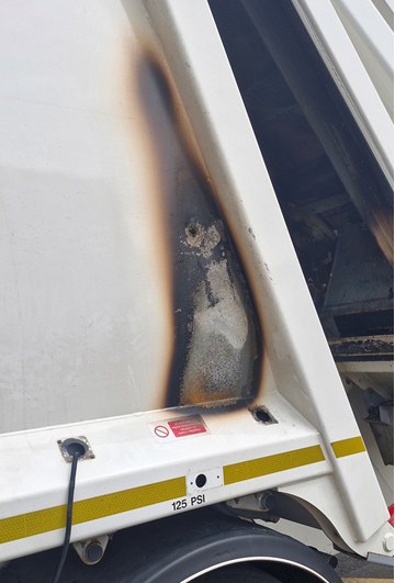 A bin lorry fire