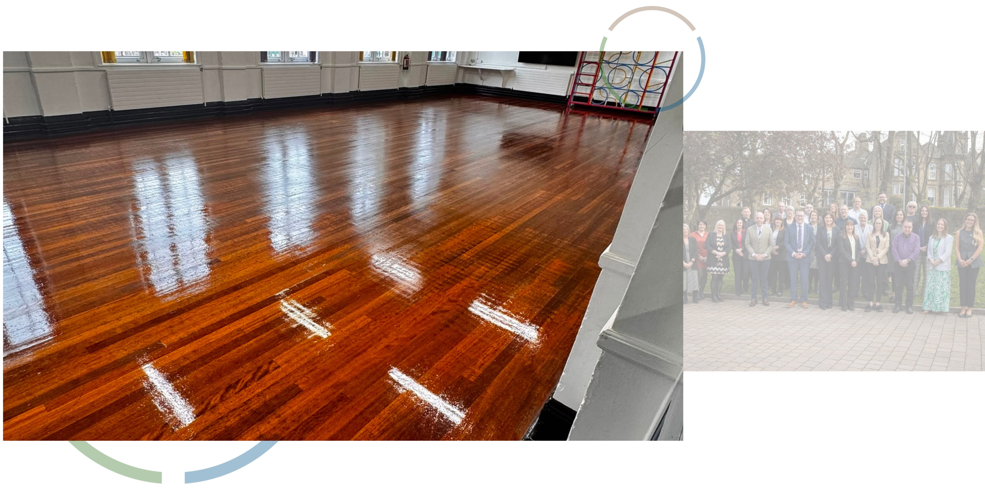 A clean wooden floor at a primary school