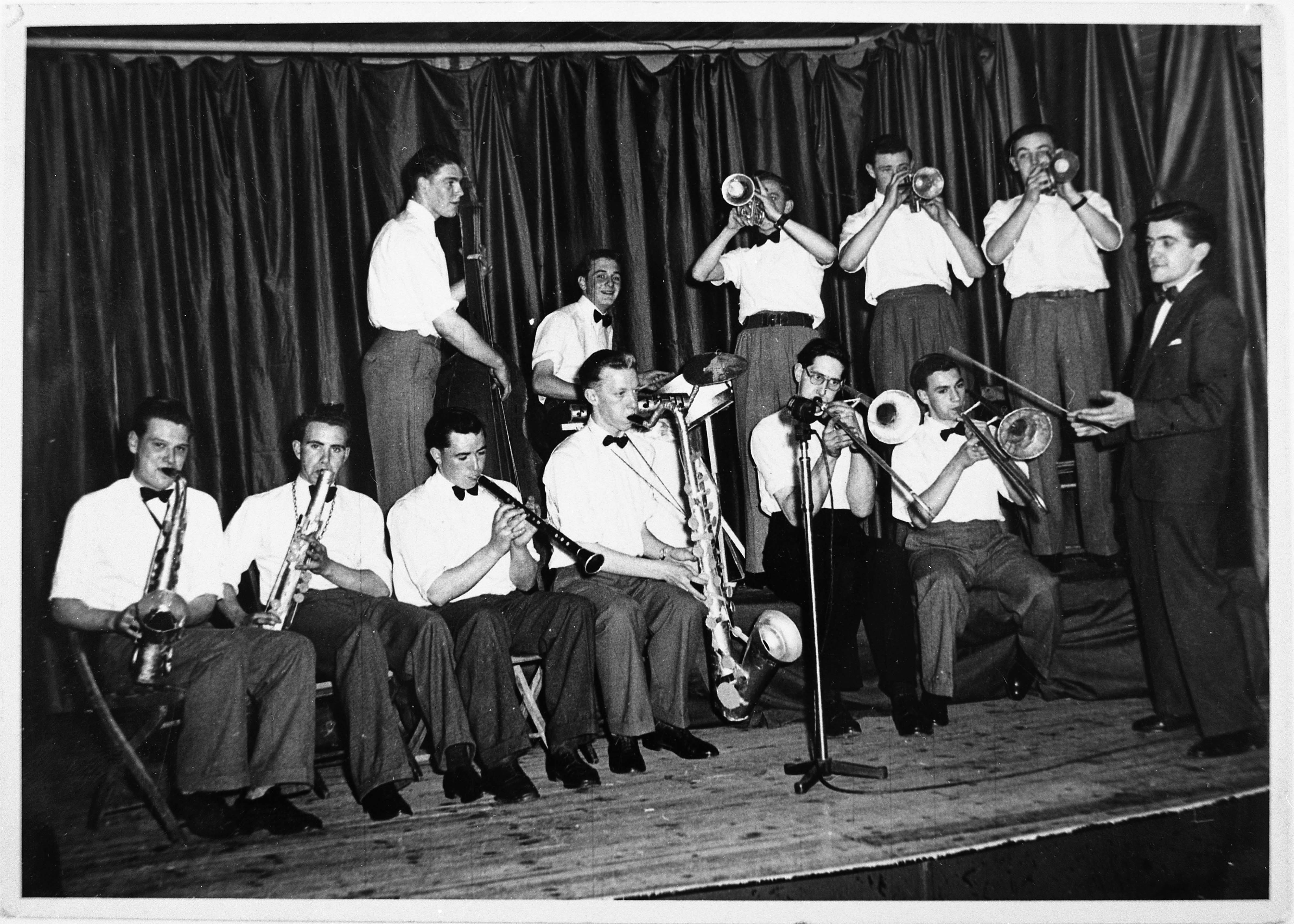 Ripon YMCA Band pictured in the mid-20th century. This image is part of the Ripon Re-Viewed collection created by Ripon Civic Society and supported by the National Lottery Heritage Fund (NLHF).