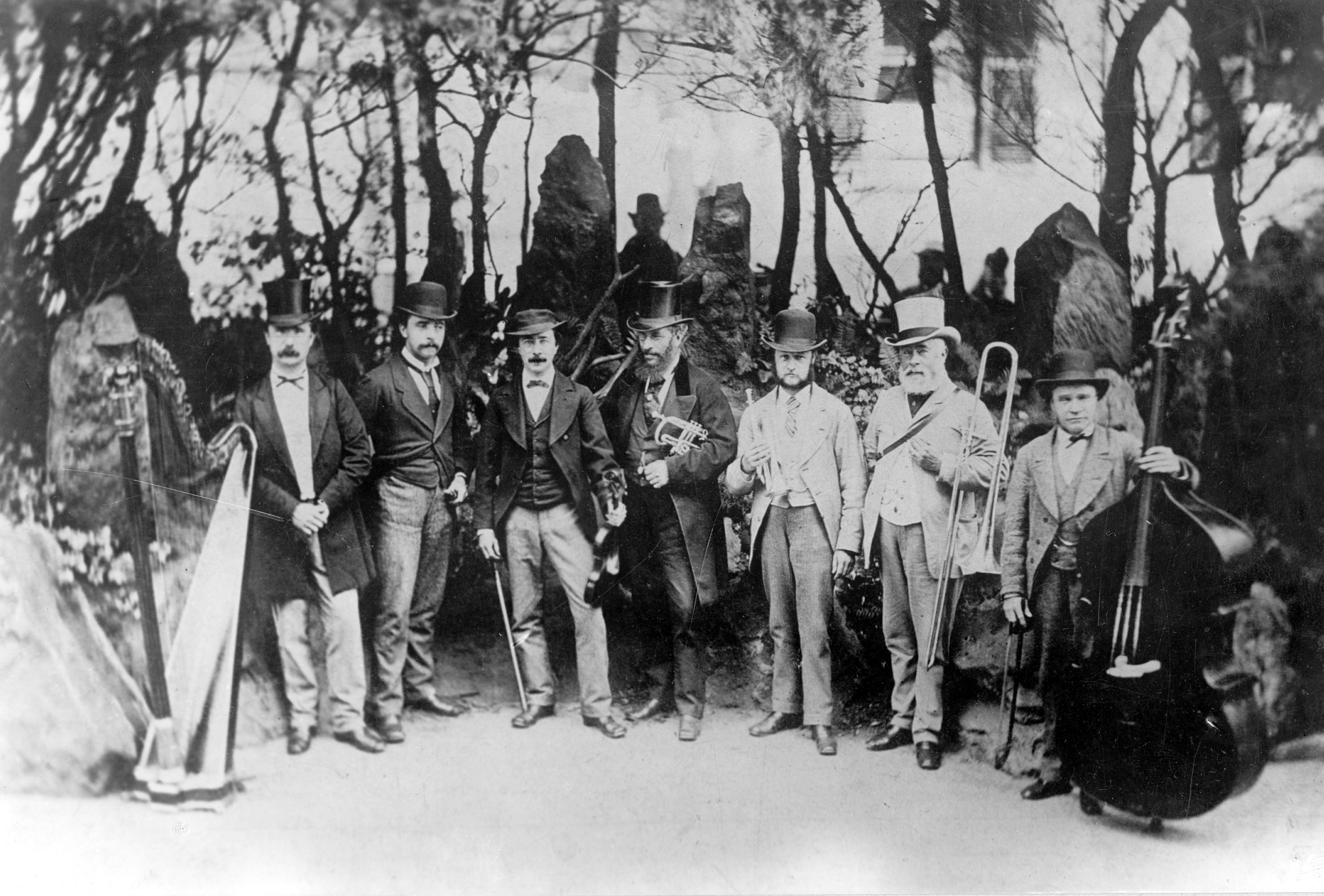 Popular street musicians from Pritchard’s Band are pictured in Scarborough during the Victorian era.