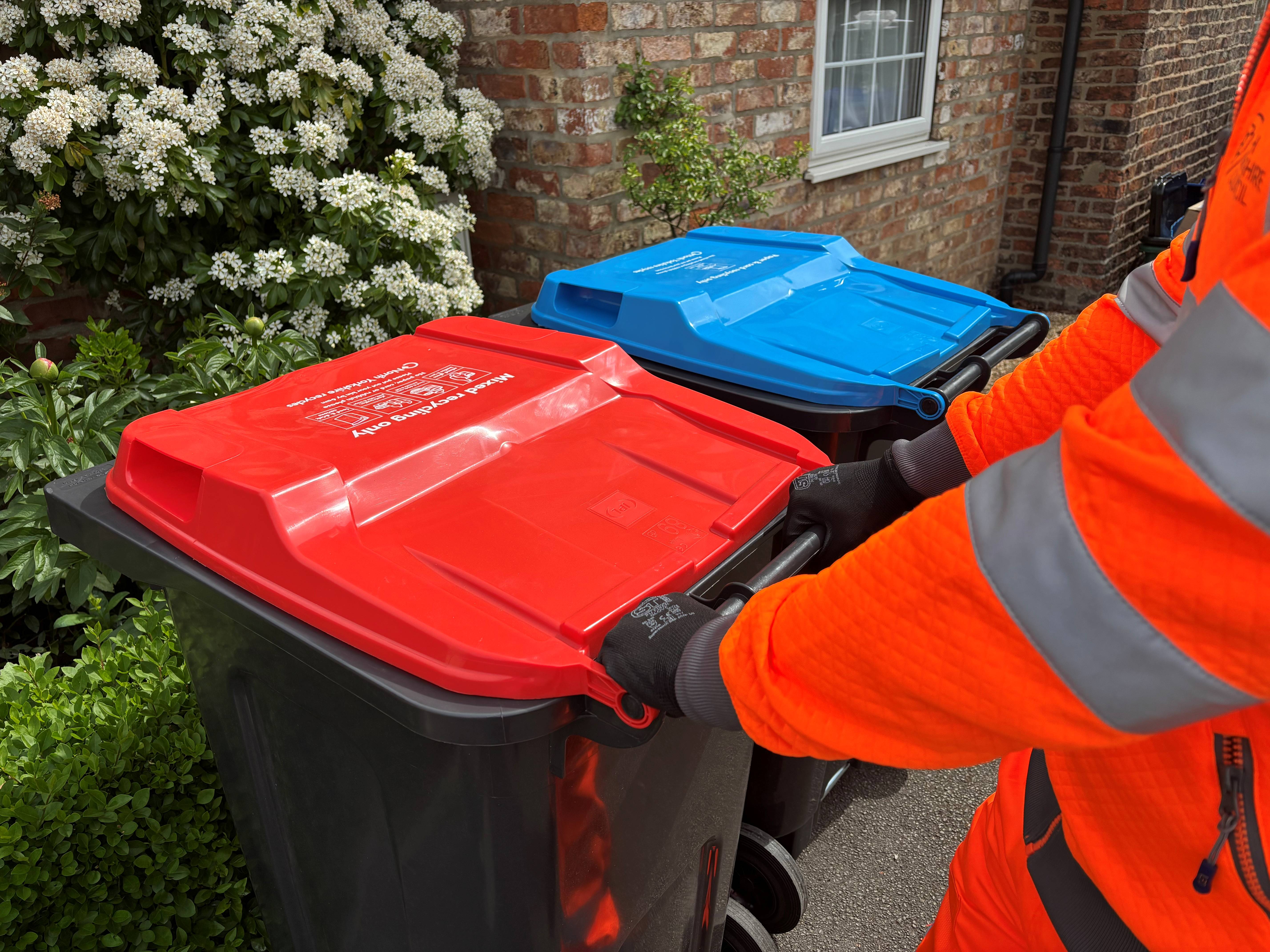 Image of twin bins. 