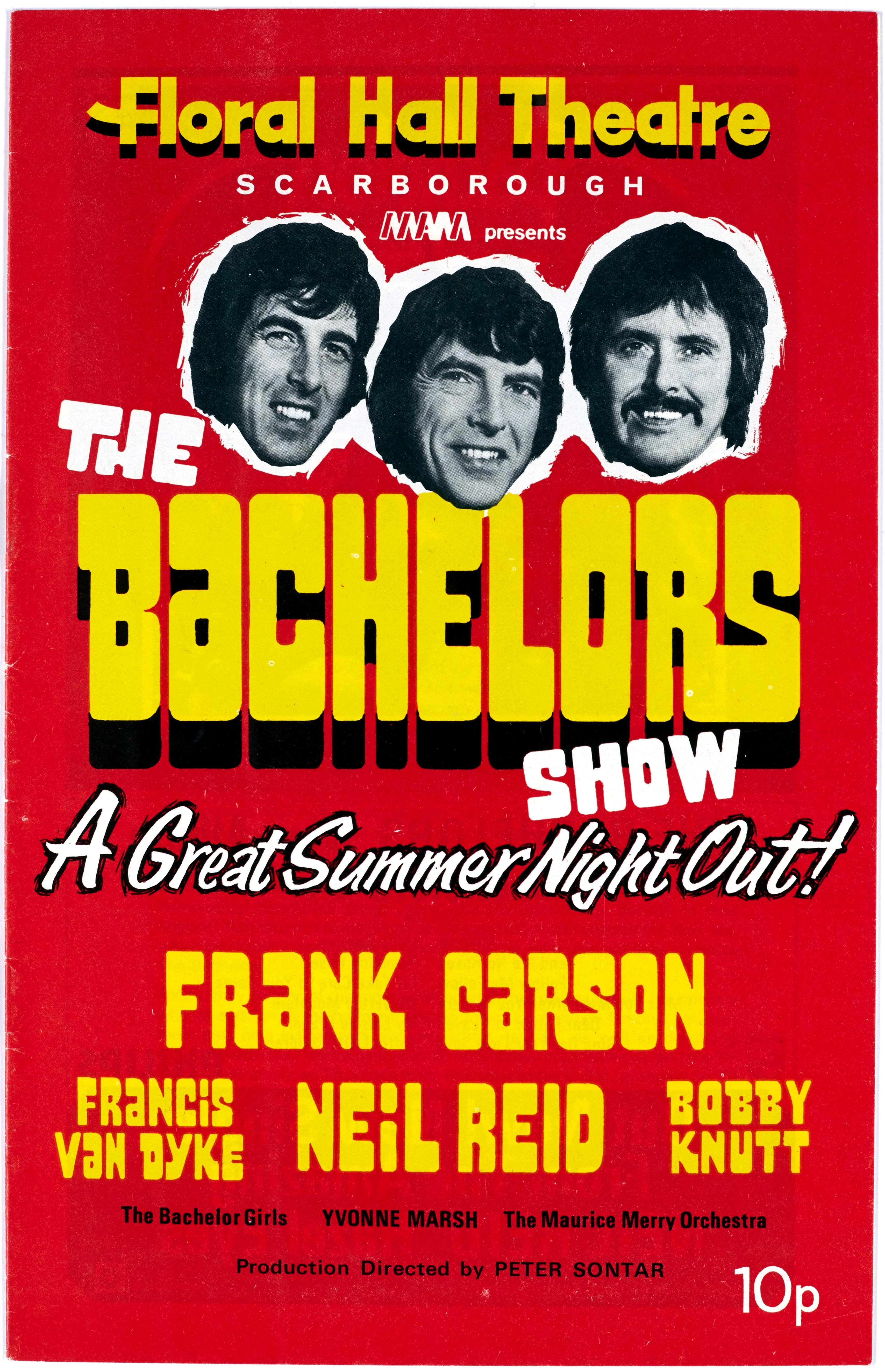 A programme advertising The Bachelors Show for a headline show at Floral Hall in Scarborough in the 1970s. Floral Hall first opened in 1910.
