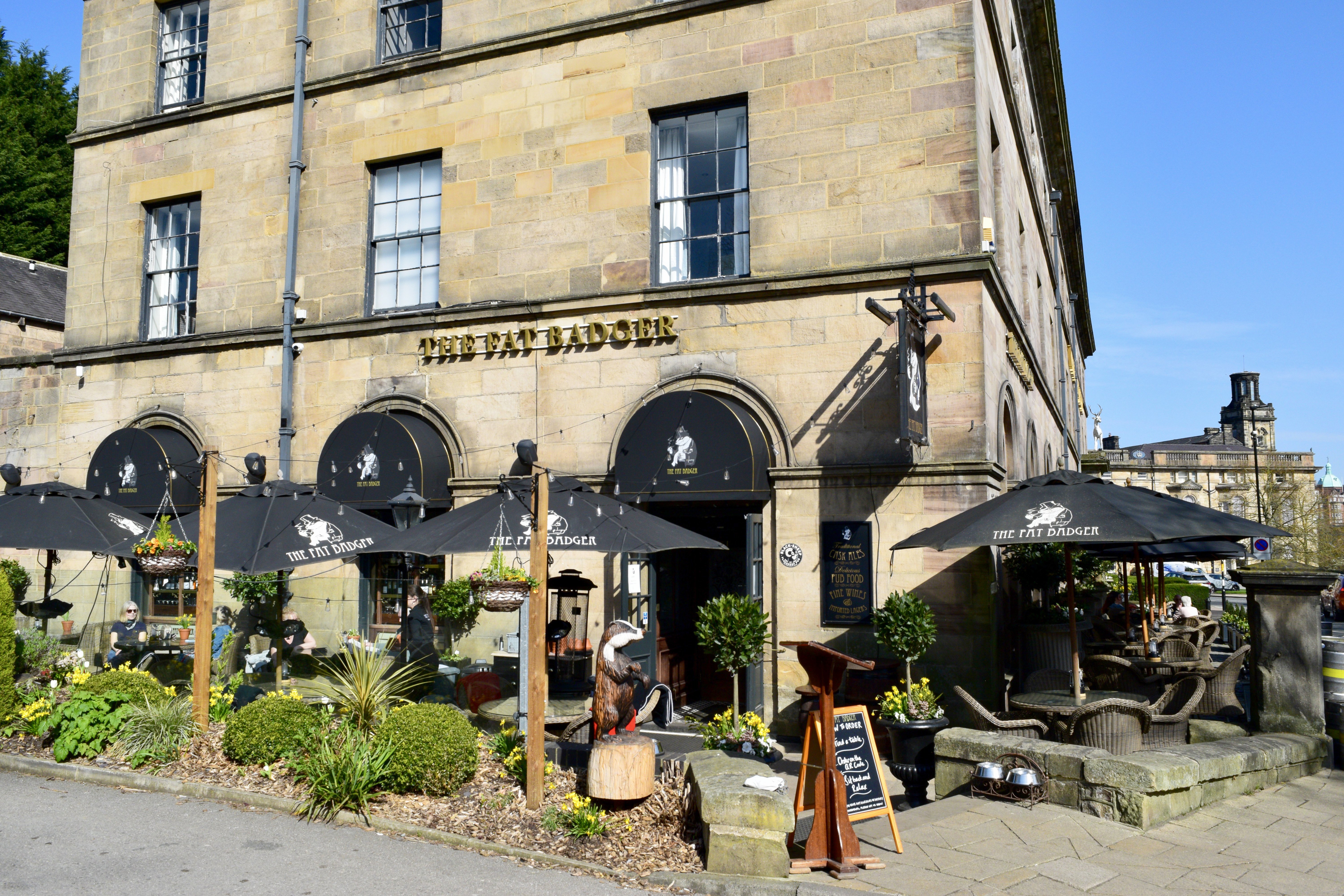 Exterior of The Fat Badger on a sunny day