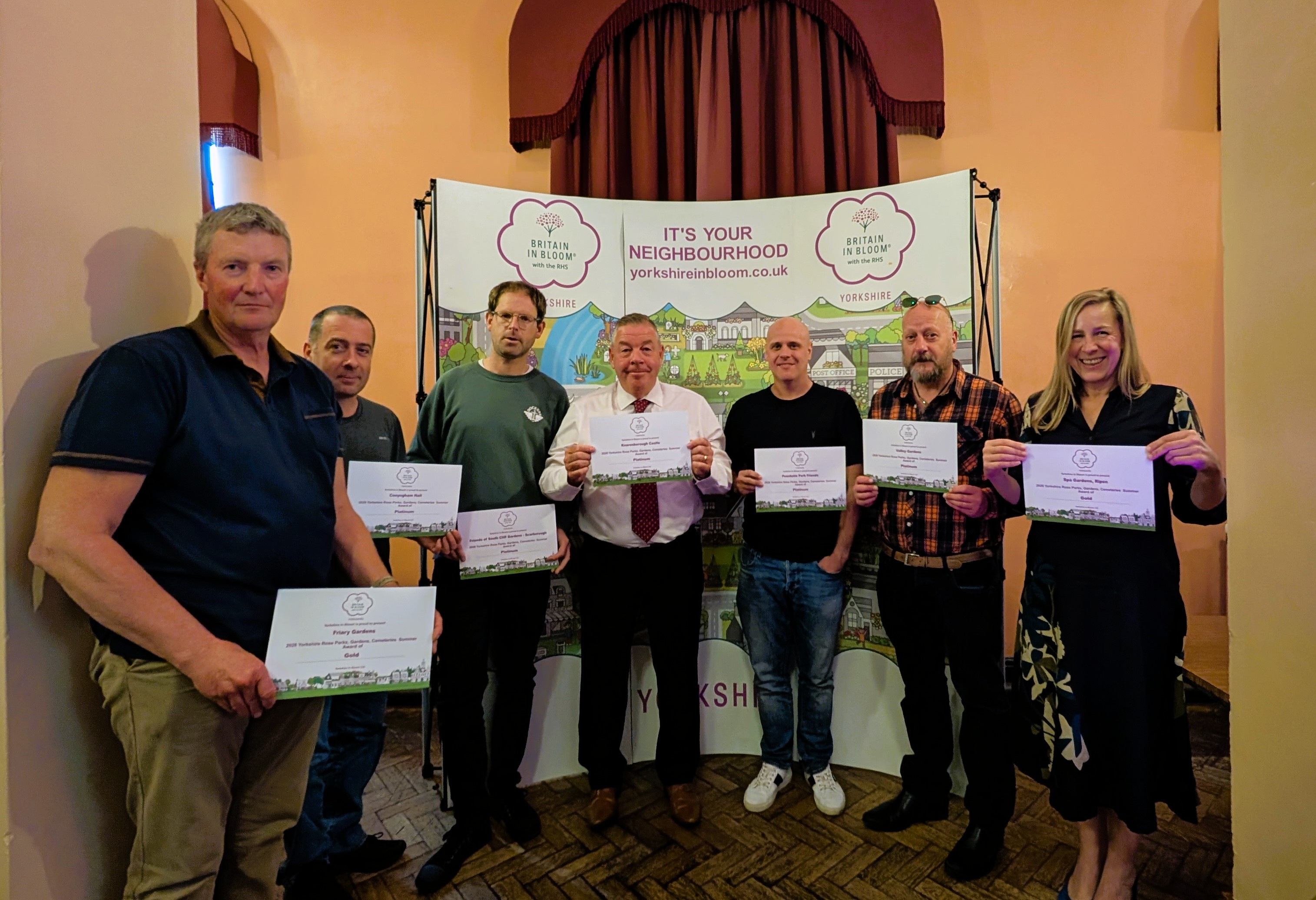 The Yorkshire in Bloom awards ceremony took place in Tadcaster yesterday (Thursday, September 24), attended by members of the council’s parks team and representatives from community groups.