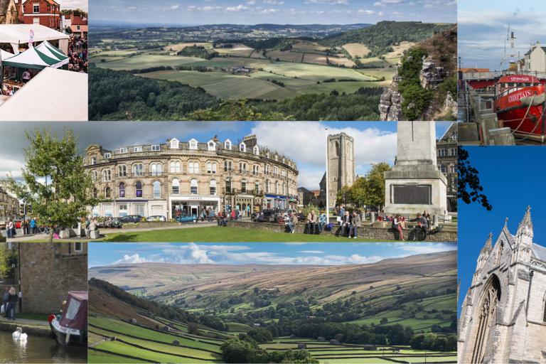 A montage of image of locations in North Yorkshire