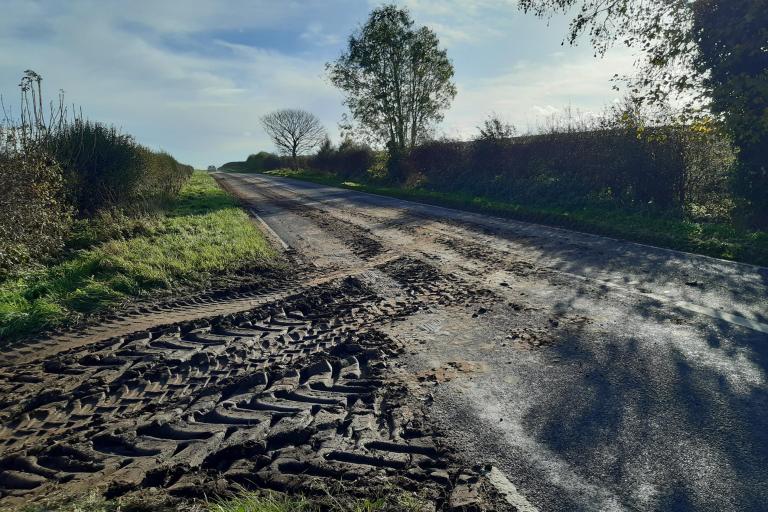 A muddy road
