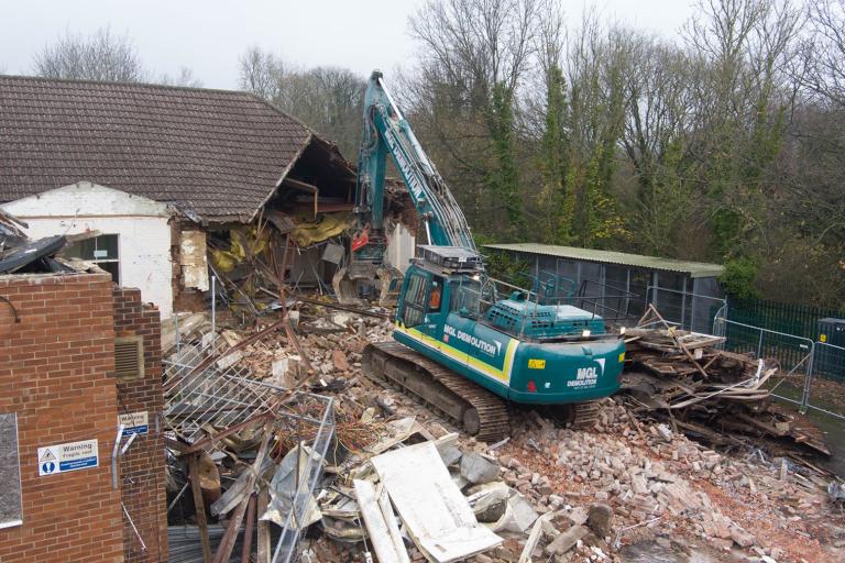 Demolition is underway for the new £21 million town centre development at Catterick Garrison. 