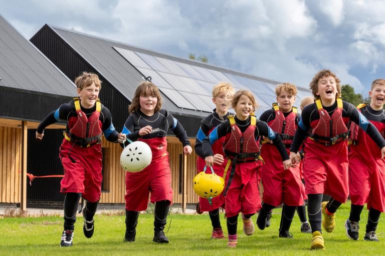 Children at Bewerley Park outdoor education centre