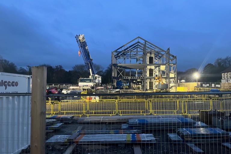 The first steel structure in redevelopment of Catterick