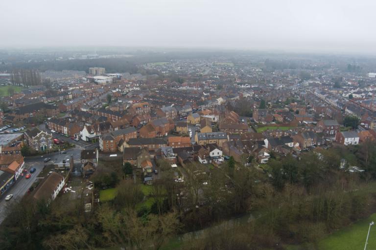 An aerial view of Selby