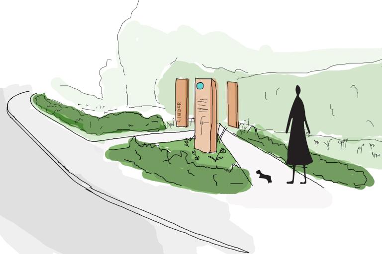 Artist’s impressions of the project to improve gateways on the Cinder Track between Scarborough and Scalby.
