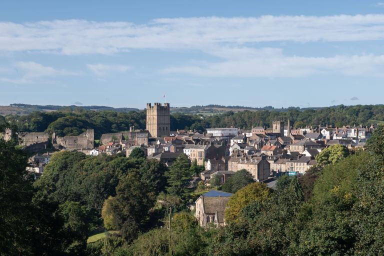 An aerial picture of Richmond where the first draft town investment plan has been drawn up. Residents and businesses are invited to attend two consultation events being held in the town this week to consider the draft plan, which identifies a number of priority areas for future investment, including the regeneration of Market Place.