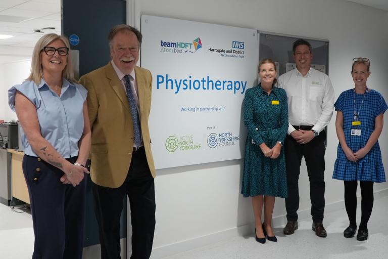 From left, ANY health and wellbeing service manager Joanne Bogan, Cllr Simon Myers, the director of nursing, midwifery and allied health professionals at the Harrogate and District NHS Foundation Trust (HDFT) Breeda Columb, ANY strategic development manager Chris Mason, and the operational director for planned surgical and children’s care directorate at HDFT Sam Layfield.