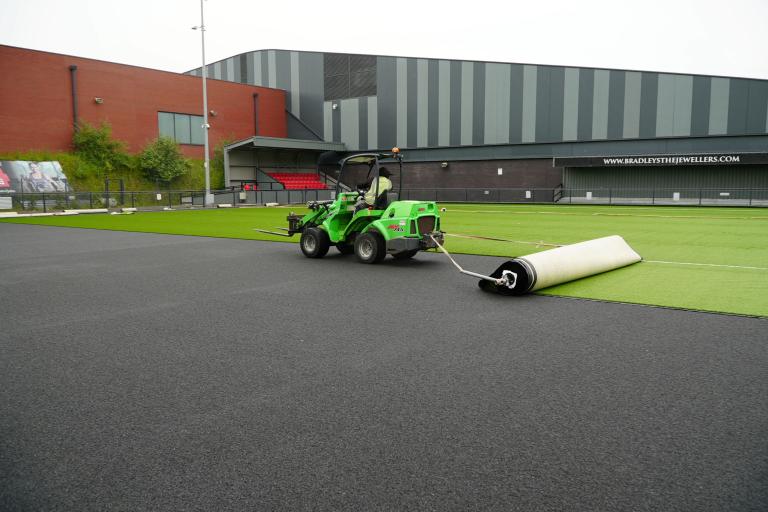 Repairs to the community football pitch at the Scarborough Sports Village
