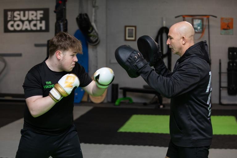Warren and Andy boxing