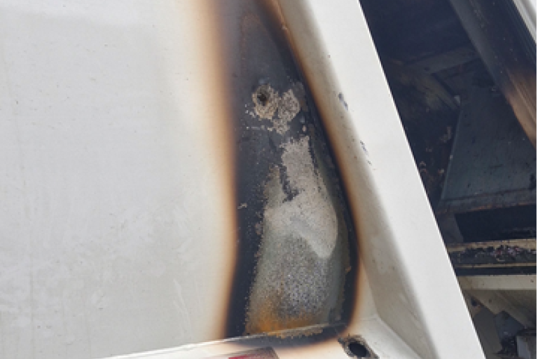 A bin lorry fire