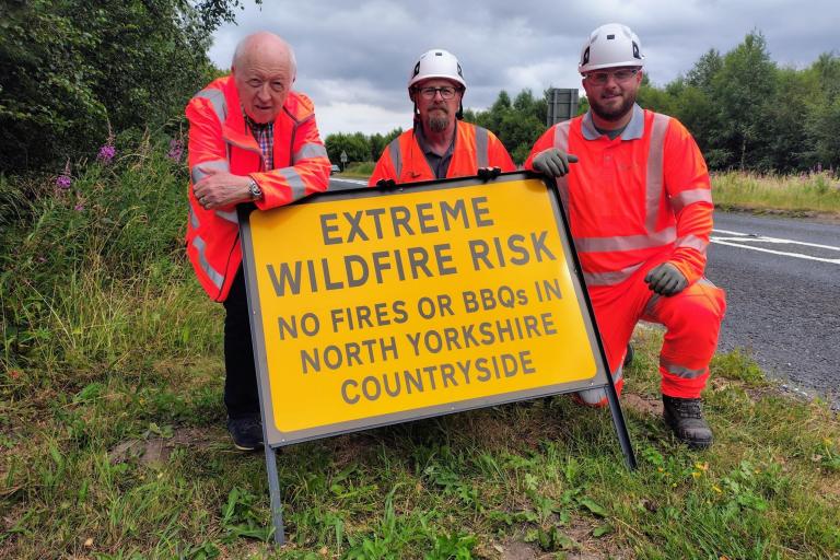 Wildfire warning sign