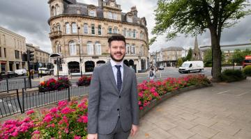 Executive member for highways and transport, Cllr Keane Duncan, in Harrogate town centre. 