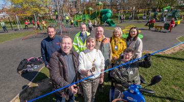 A group in a playground in Filey