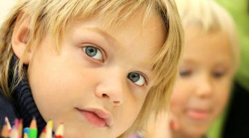 Two young school children