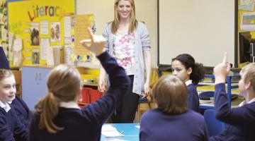 School children and a teacher