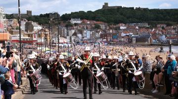 A marching band at Armed Forces Day