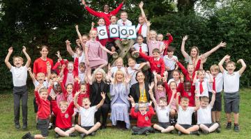 School pupils celebrating