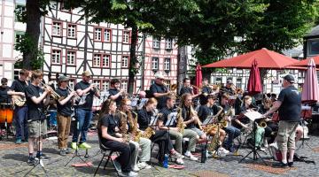 Talented members of North Yorkshire Council’s Big Band delivering unforgettable performances to audiences in Germany and the Netherlands during their summer 2023 European tour. 