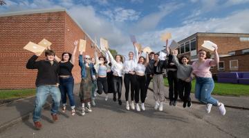 Pupils from Thirsk School and Sixth Form College celebrating A-level exams success 