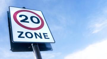 20mph zone sign