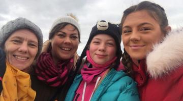 Kay, Abigail Burns with her two nieces, Eleanor and Hannah