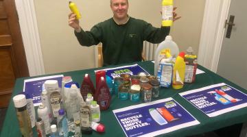 North Yorkshire Rotters volunteer coordinator, Jeff Coates, with some missed recyclables.