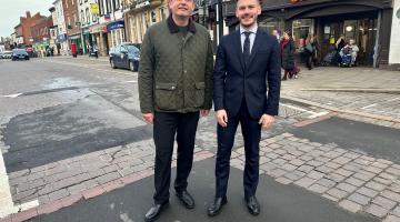 Cllr Andrew Williams, left, and Cllr Keane Duncan in Ripon’s Market Place