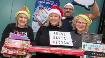 From left to right, North Yorkshire Council’s head of early help, Barbara Merrygold, North Yorkshire Council’s service improvement officer, Jennifer Lowes, Yorwaste area manager, Steve Midgley, and Yorwaste administrator, Julie Greenfield.